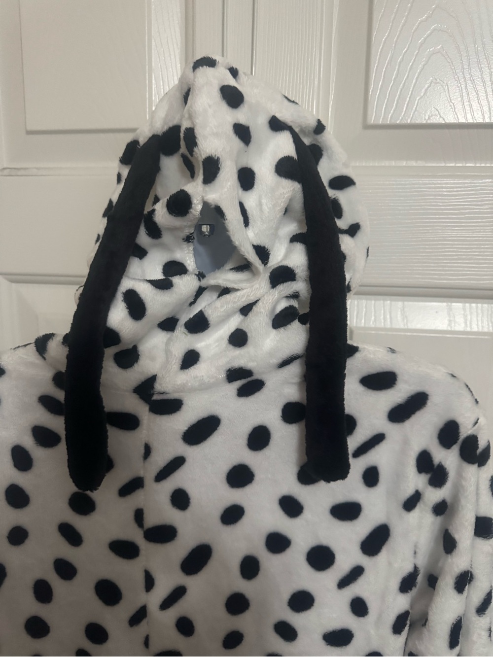 Halloween Dalmatian Costume Adult Outfit Set Collar Nose Ponytail Hole Pockets - Picture 4 of 13